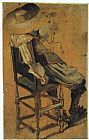 Seated Canvas Paintings - Seated Man with Sword